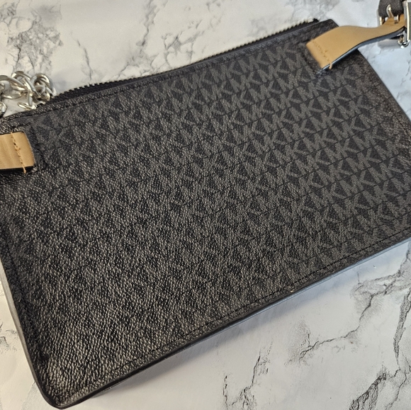 Michael Kors Belt Bag Waist Wallet MK Logo Black W Chain Large New - Picture 5 of 5